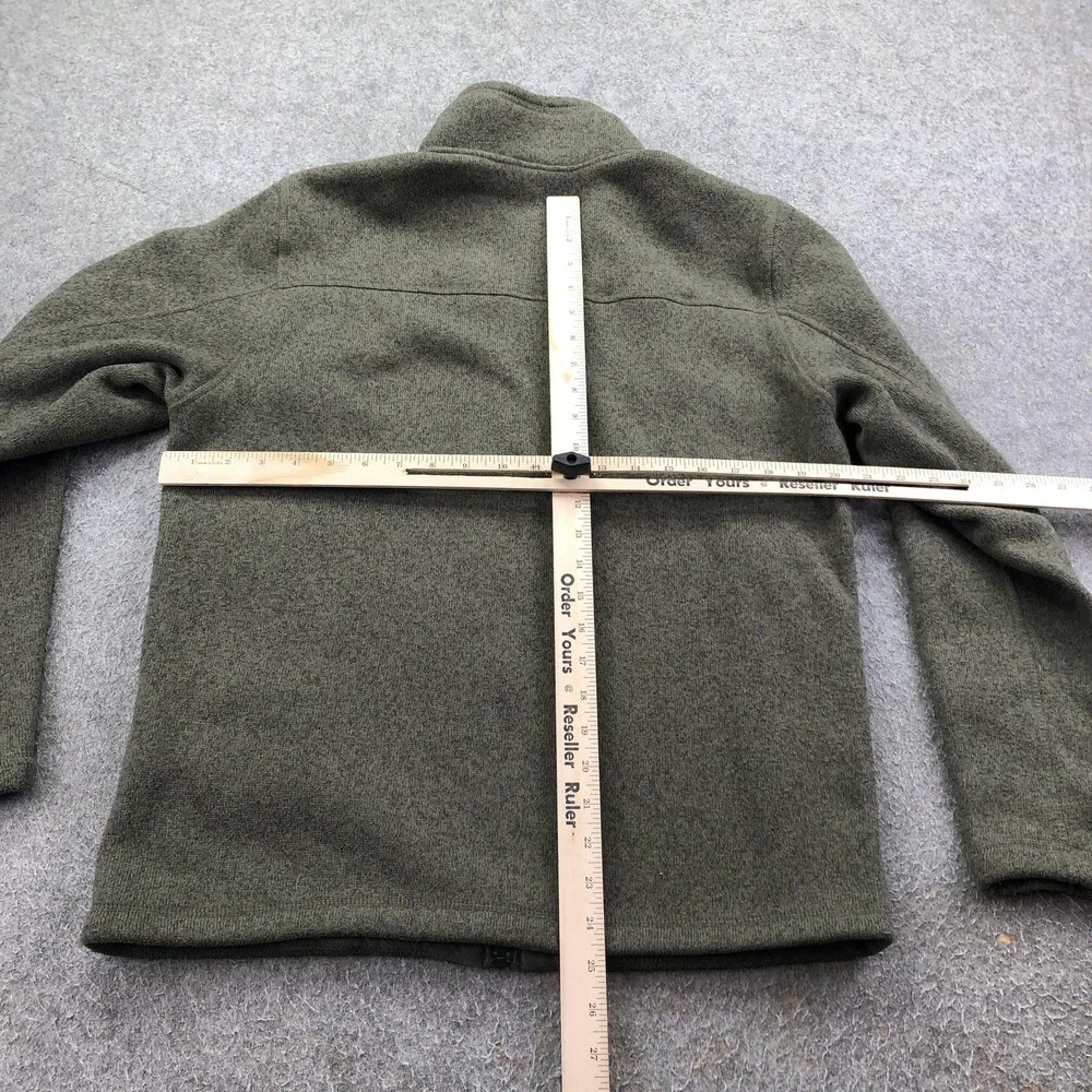 The North Face Jacket Mens Medium Green Fleece Full Zip Pockets Granges Logo